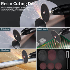 Hanboot 25pc Cutting Disc Set for Wood Glass Plastic Stone Metal for Rotary Tool