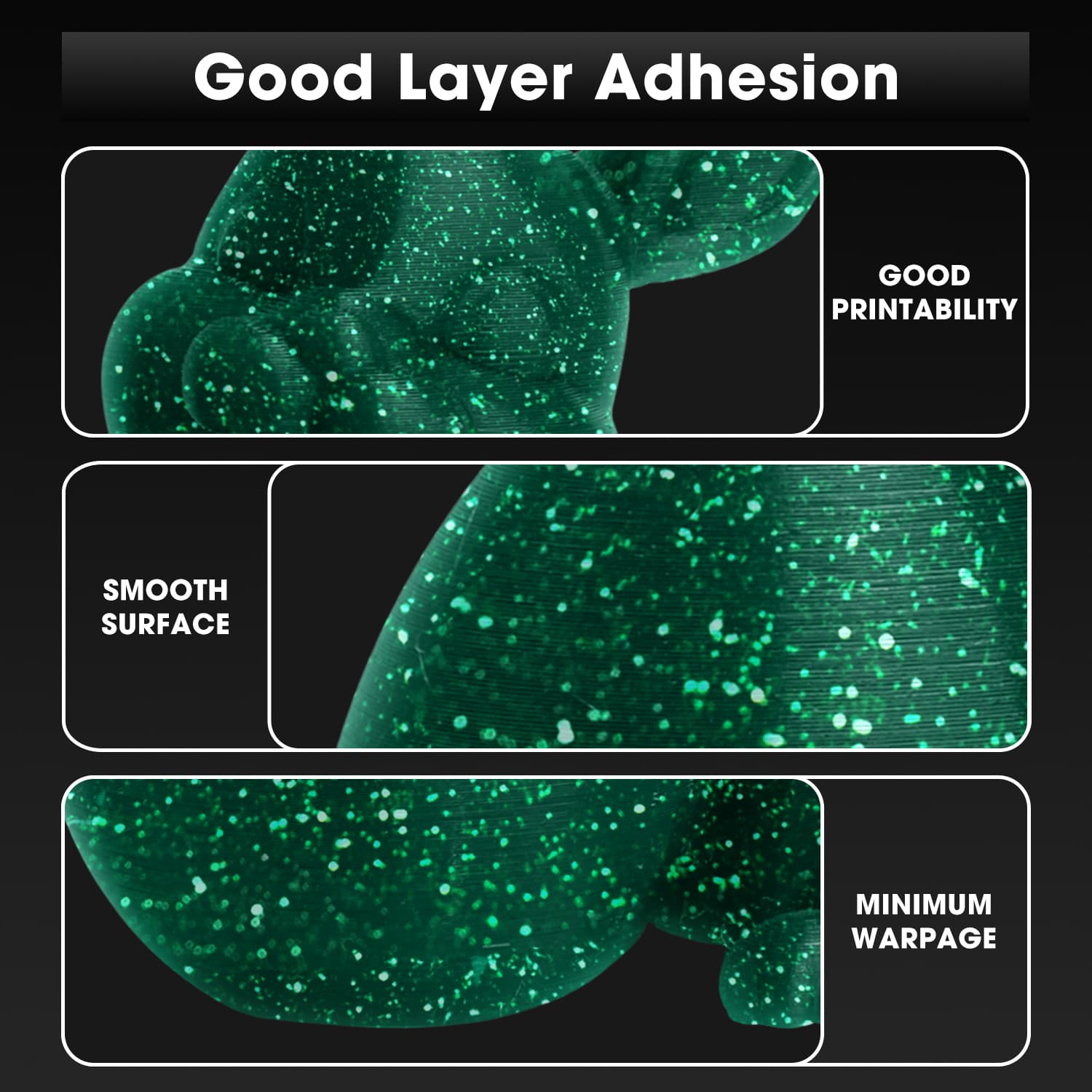 eSUN Stars Twinkle Shining PLA 1.75mm 3D Filament 1KG Glow in The Dark