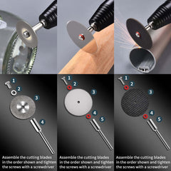 Hanboot 25pc Cutting Disc Set for Wood Glass Plastic Stone Metal for Rotary Tool