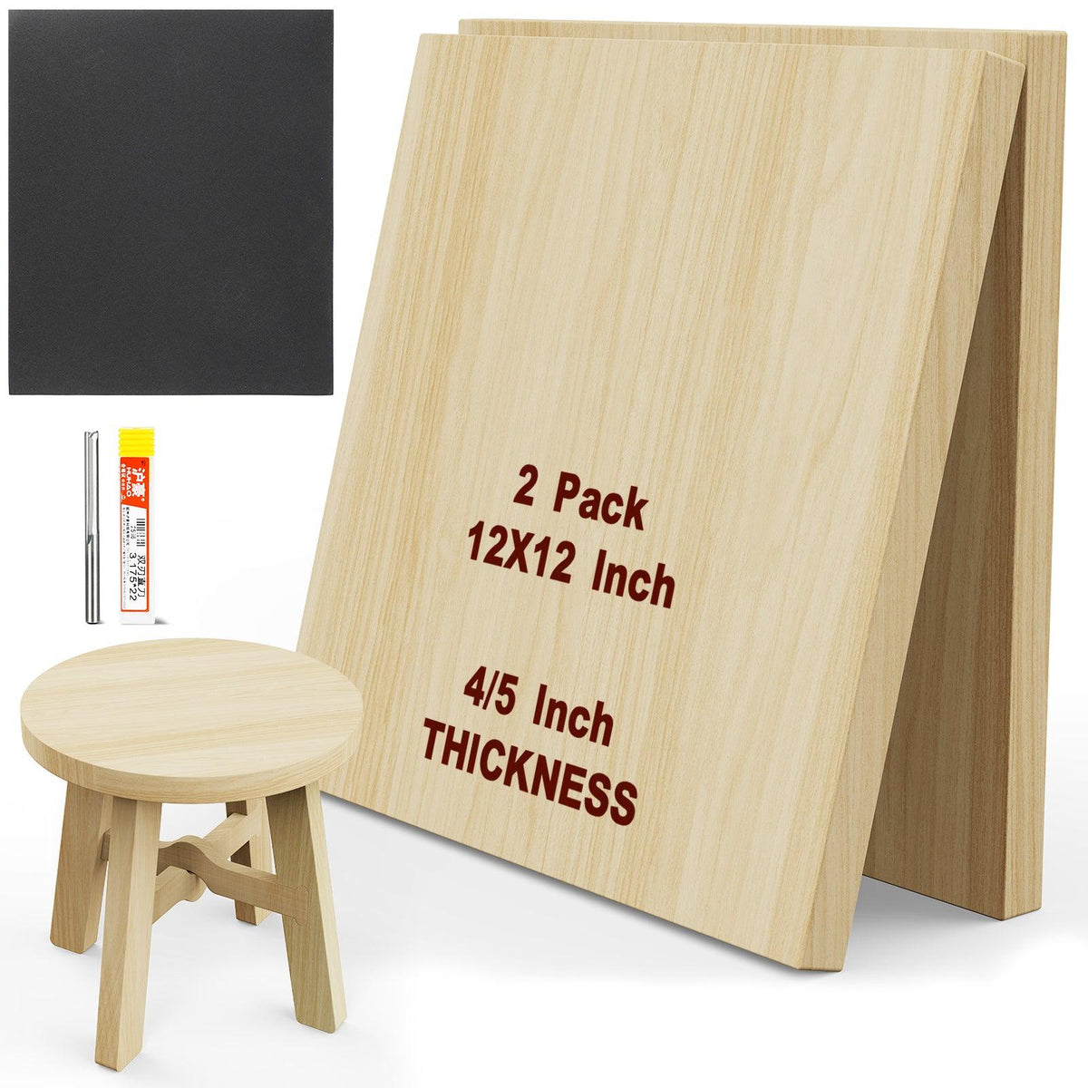 Twotrees CNC Wood Blanks - Pine Board short stool DIY kits