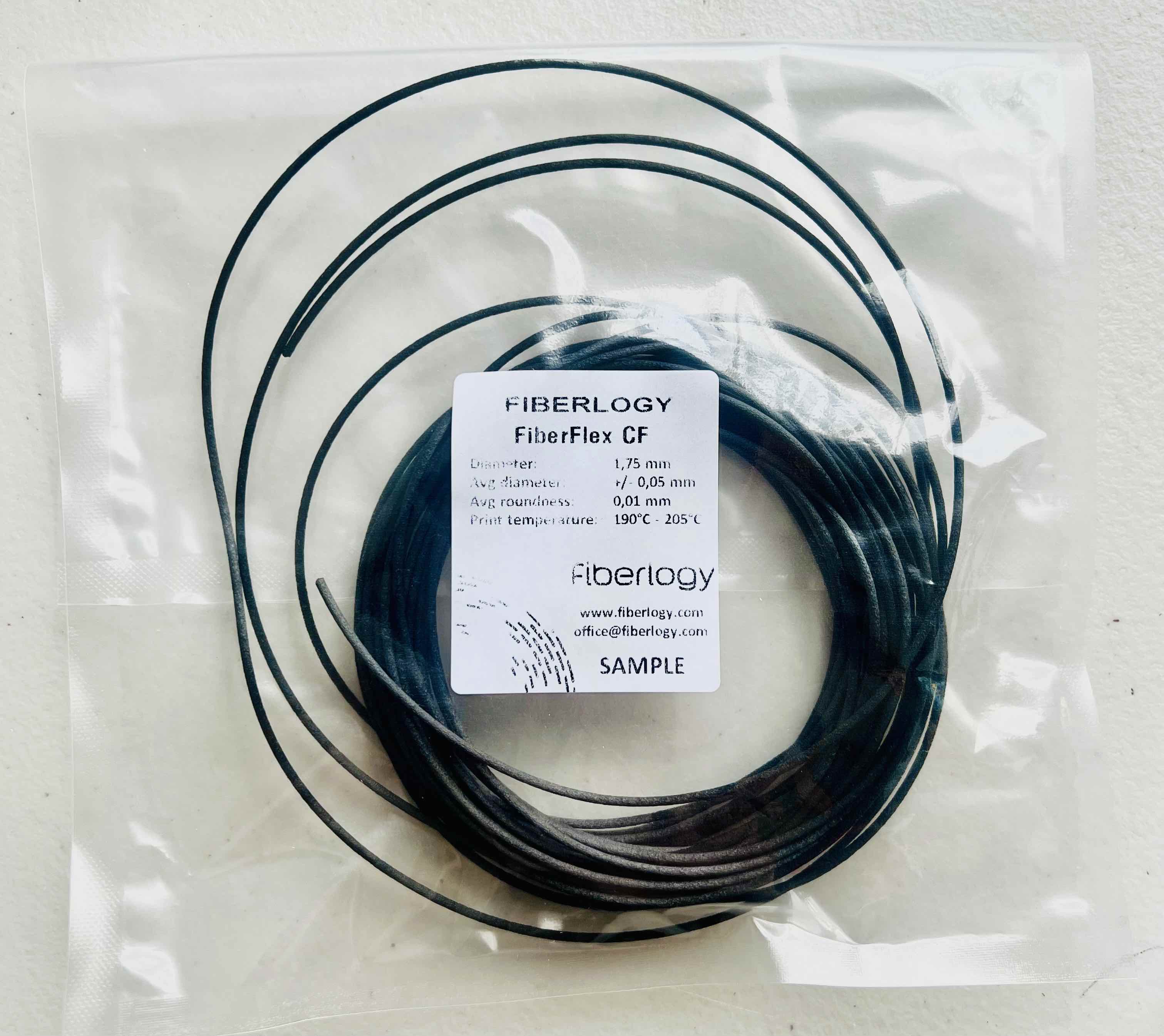 Fiberlogy FiberFlex CF Sample size 18-30g - Flexible Carbon Fiber 3D Printing Filament 1.75mm, Sample