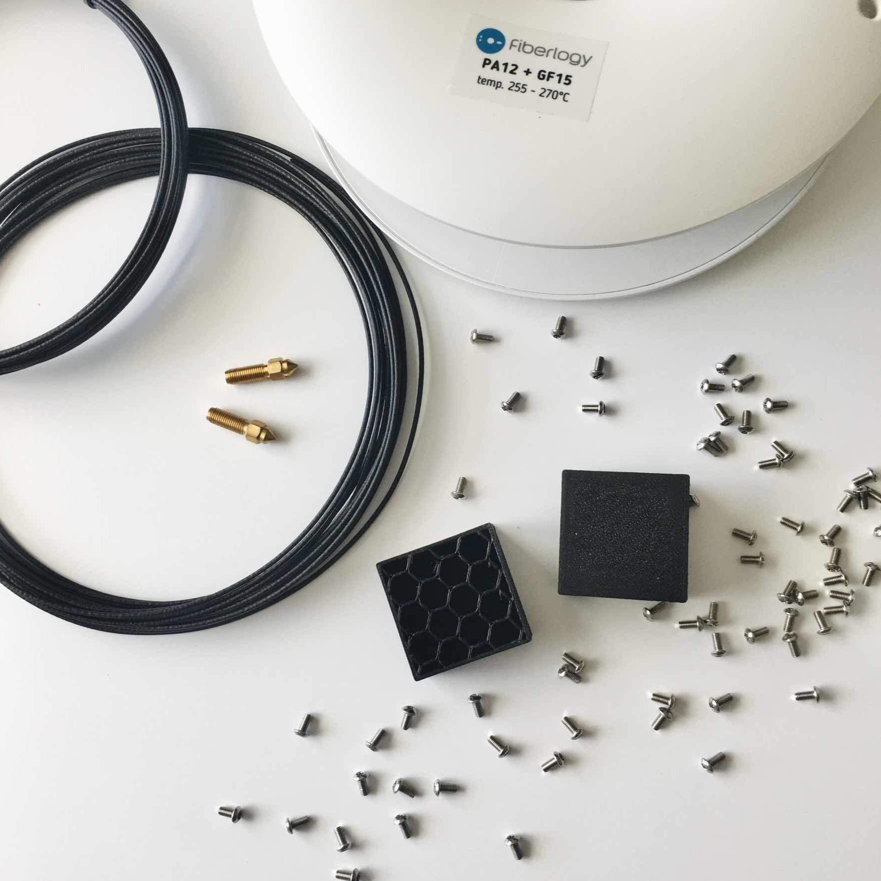 Fiberlogy NYLON PA12+GF15 Filament - Sample Size 17-25g, (Sample) Durability and Resistance, Glass Filled Filament 1.75mm