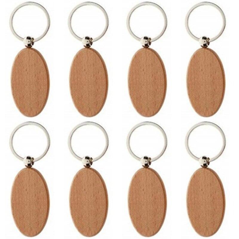 Wooden ID Tags Blank Rectangle Wooden Key Chain Diy