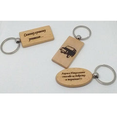 Wooden ID Tags Blank Rectangle Wooden Key Chain Diy