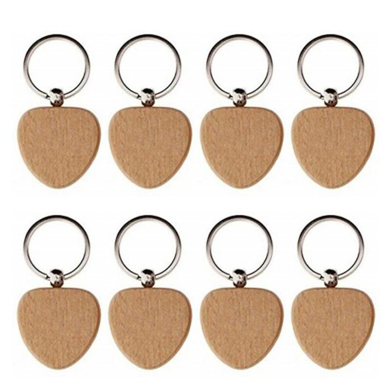 Wooden ID Tags Blank Rectangle Wooden Key Chain Diy