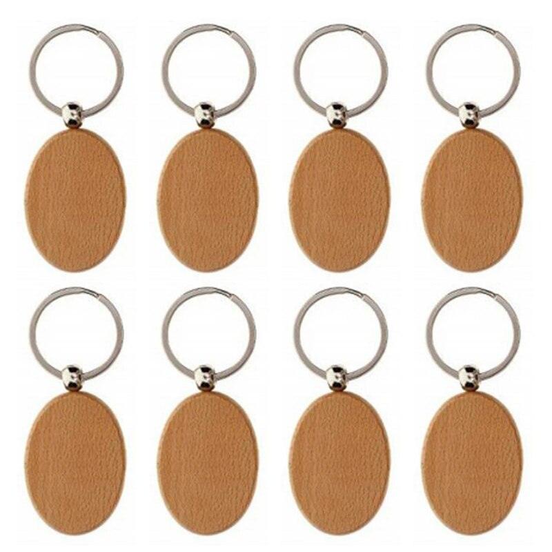 Wooden ID Tags Blank Rectangle Wooden Key Chain Diy