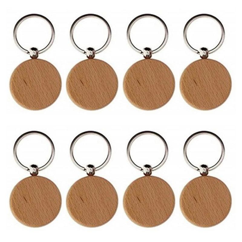 Wooden ID Tags Blank Rectangle Wooden Key Chain Diy