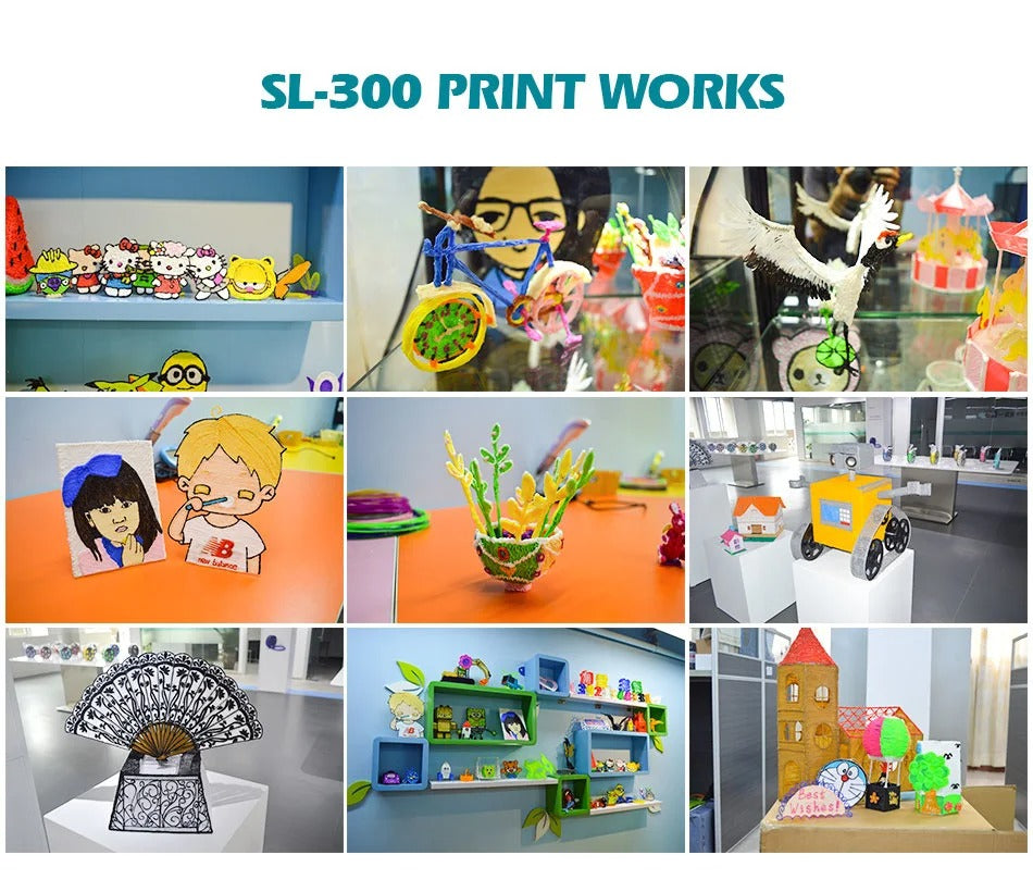 SL-300 3D Pen, 3D Printing Portable Pen Support PLA/ ABS Filament DIY 3D Pen Educational Toys Popular Gifts For Kids