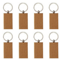 Wooden ID Tags Blank Rectangle Wooden Key Chain Diy