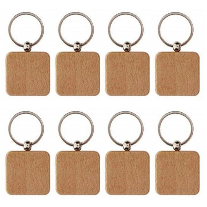 Wooden ID Tags Blank Rectangle Wooden Key Chain Diy