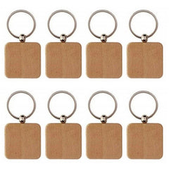 Wooden ID Tags Blank Rectangle Wooden Key Chain Diy