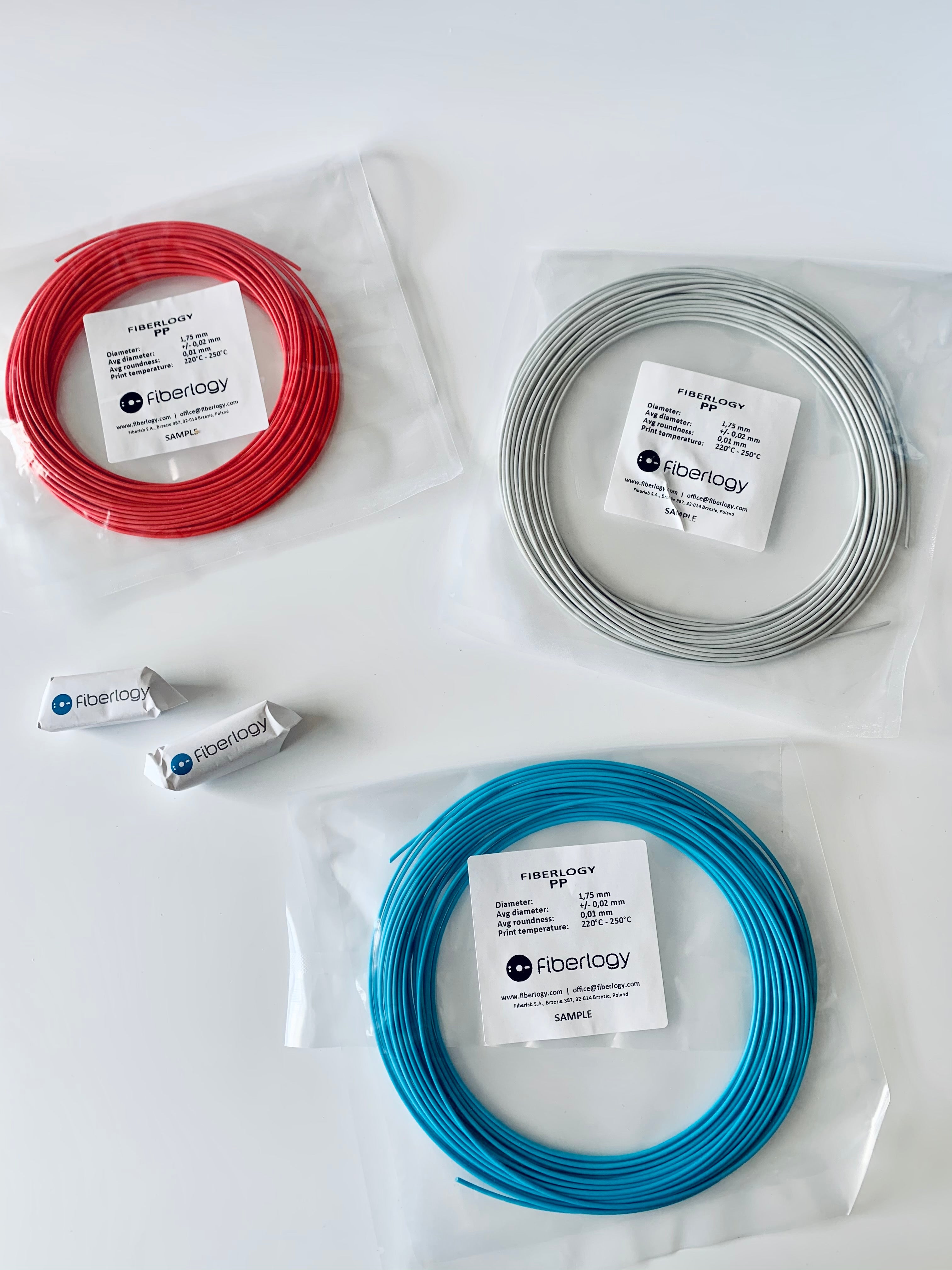 Fiberlogy PP Polypropylene Sample Size 18-40gm (Sample) - Non-Toxic 3D Printer Filament, 1.75mm