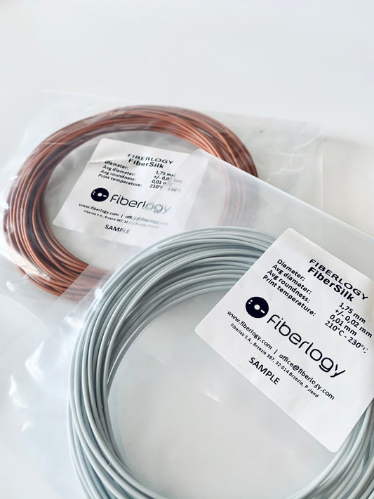 Fiberlogy FIBERSILK Filament - Sample Size 20-40gm (Sample) 1.75mm - Striking Finish for Artistic, Special and Functional Prints