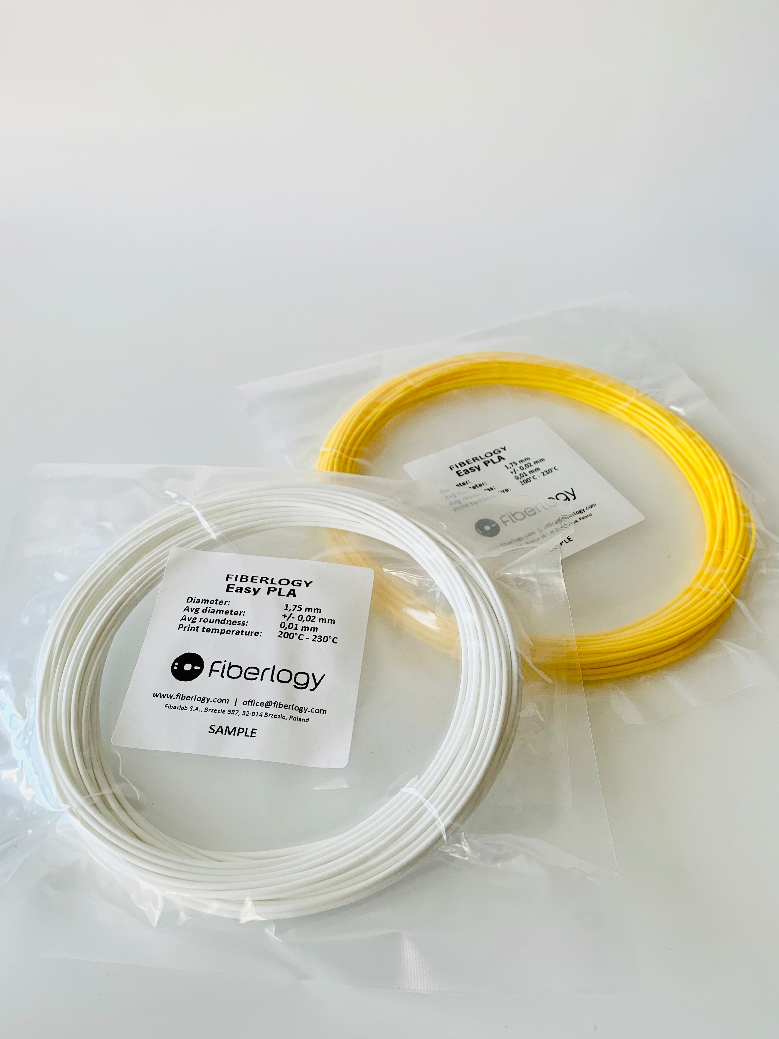 Fiberlogy EASY PLA Filament Sample Size, 1.75mm, 20-50gm (Sample Size) - Biodegradable, High Quality, Easy to Print, 1.75mm