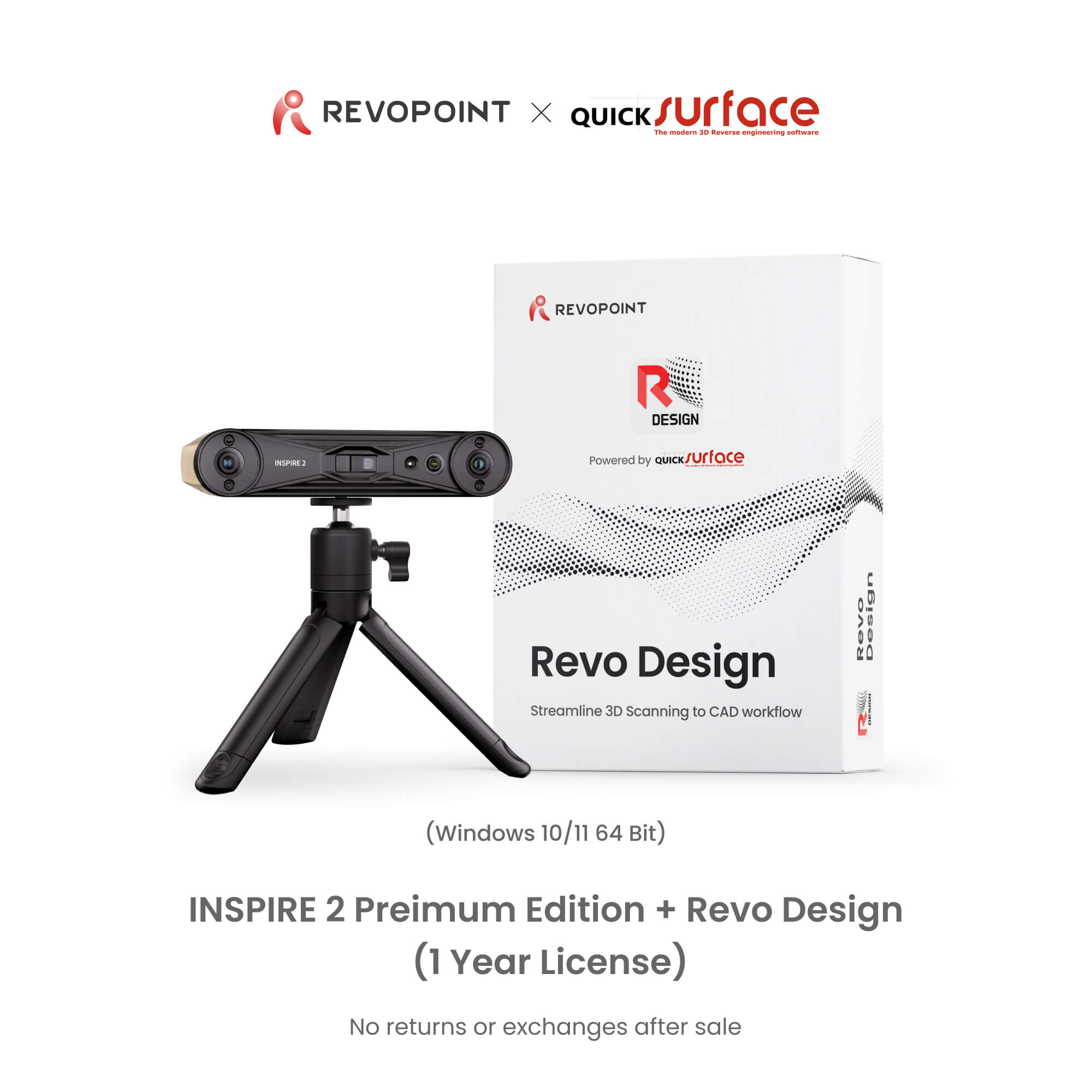 Revopoint INSPIRE 2: Wireless Infrared Laser and Structured Light 3D Scanner