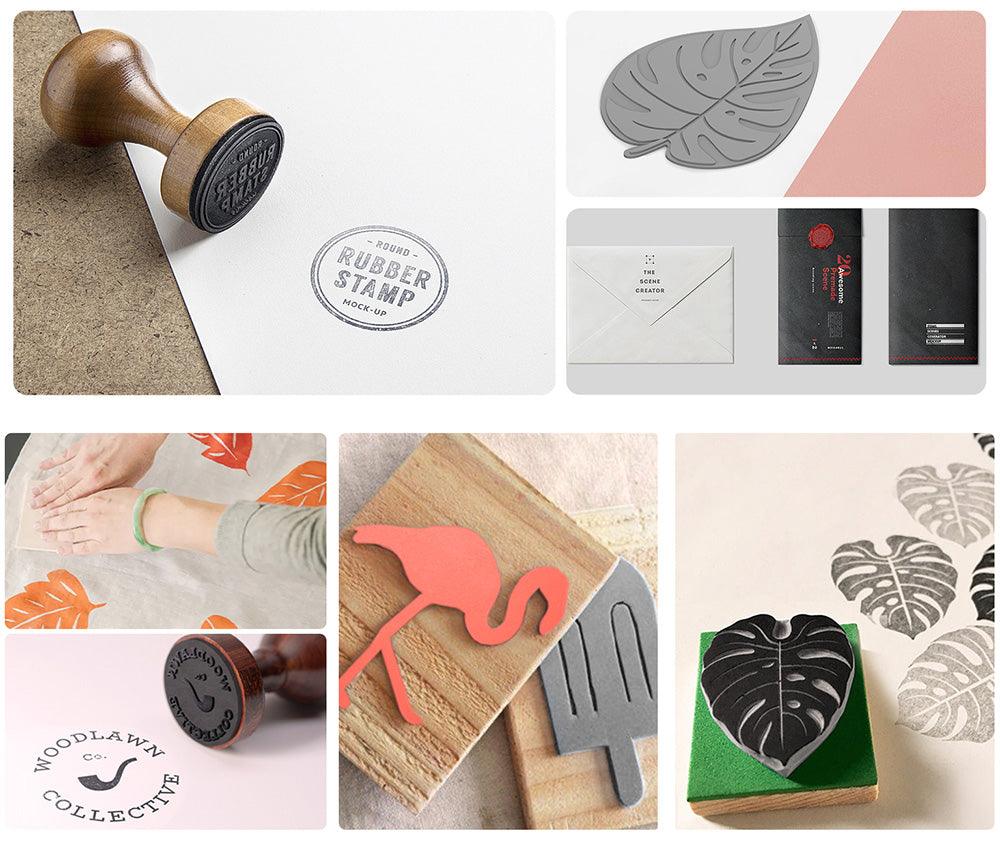 Twotrees Laser Engraved Rubber Stamp Set