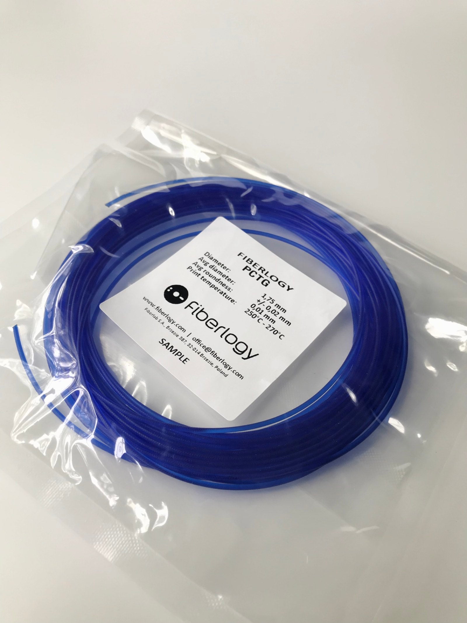 FIBERLOGY PCTG Sample Size, 20-40gm - The Alternative to PET-G , 1.75mm