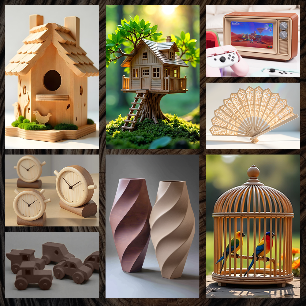 [MOQ: 3KG] Optimized Wood PLA 3D Printer Filament 1KG, Optimized and Upgraded Wood Texture