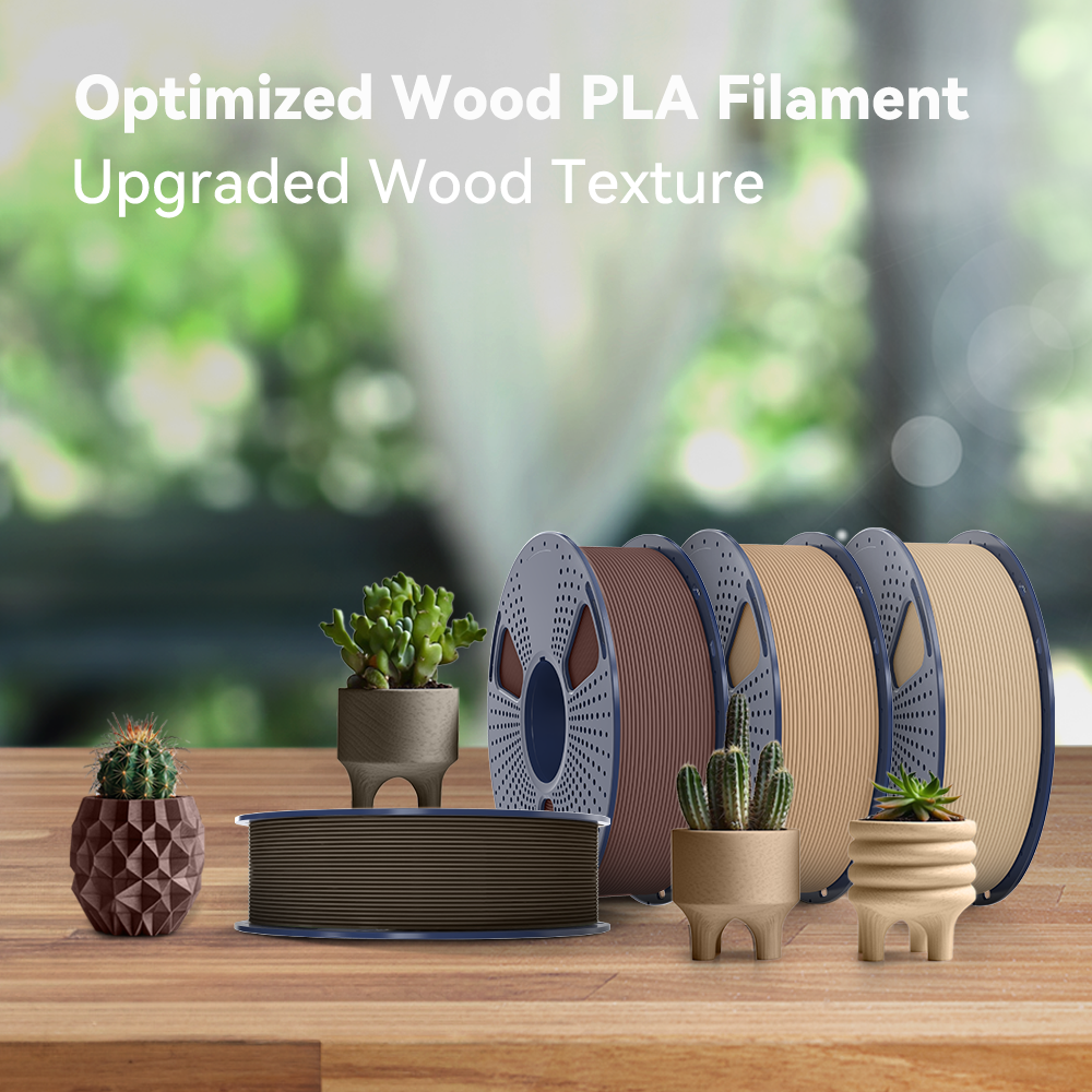 [MOQ: 3KG] Optimized Wood PLA 3D Printer Filament 1KG, Optimized and Upgraded Wood Texture