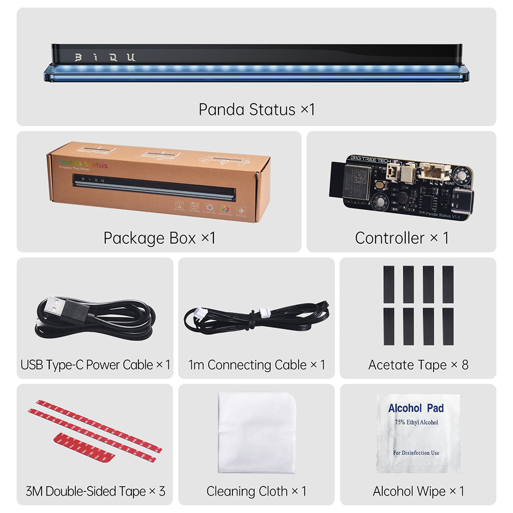 BIQU Panda Status Customizable RGB for Print Progress and Error Alerts with Wi-Fi Control for Bambu Lab X1/P1/A1 Series