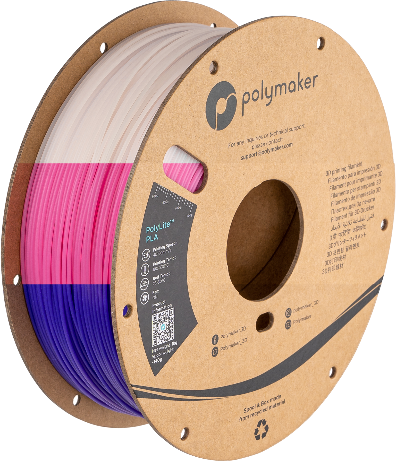 Panchroma™ Temp Shift PLA (Formerly PolyLite™ Temperature Changing)