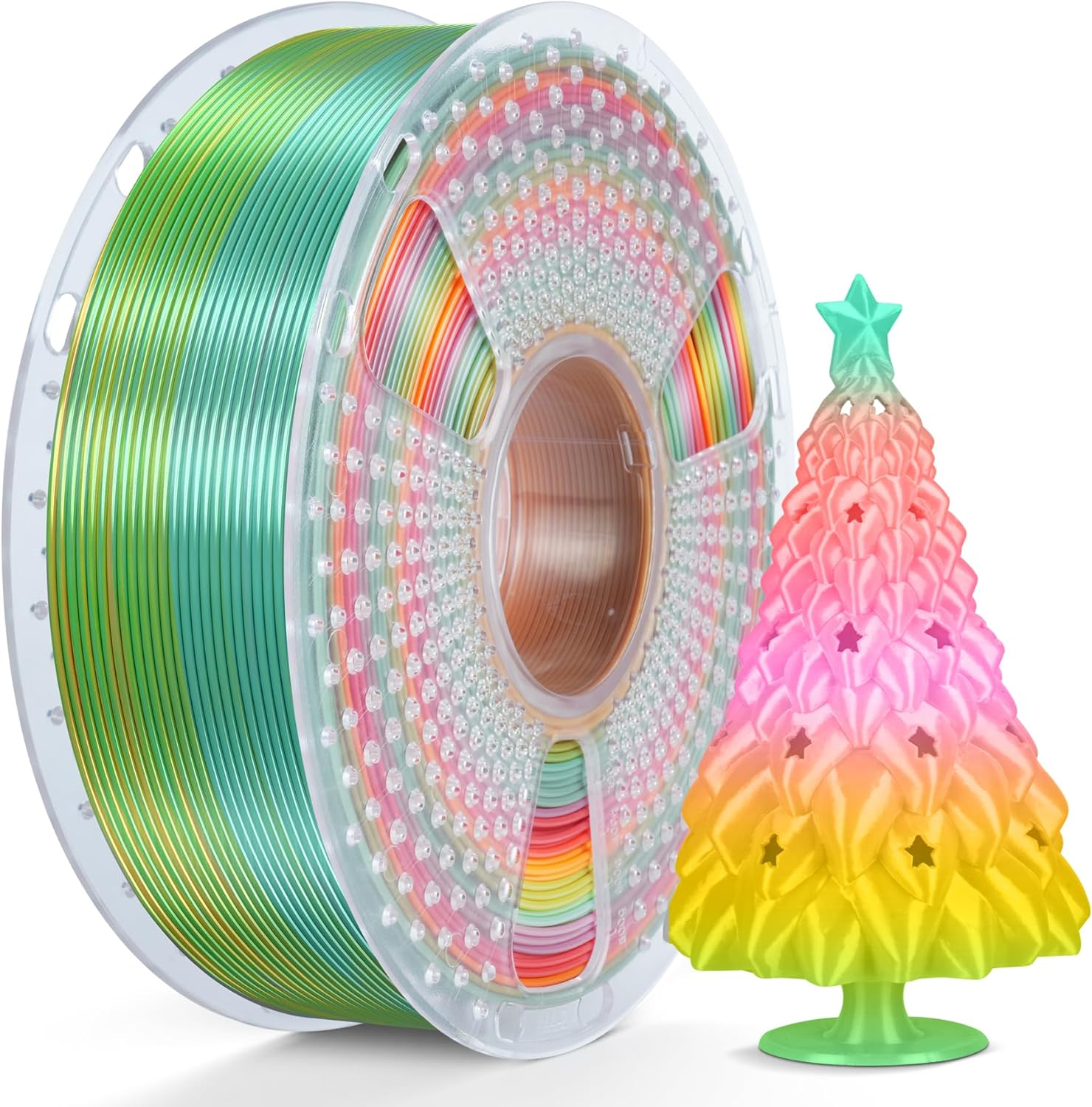 [MOQ: 3KG] PLA, SILK, PETG Rainbow Filament 3D Printer Filament 1KG