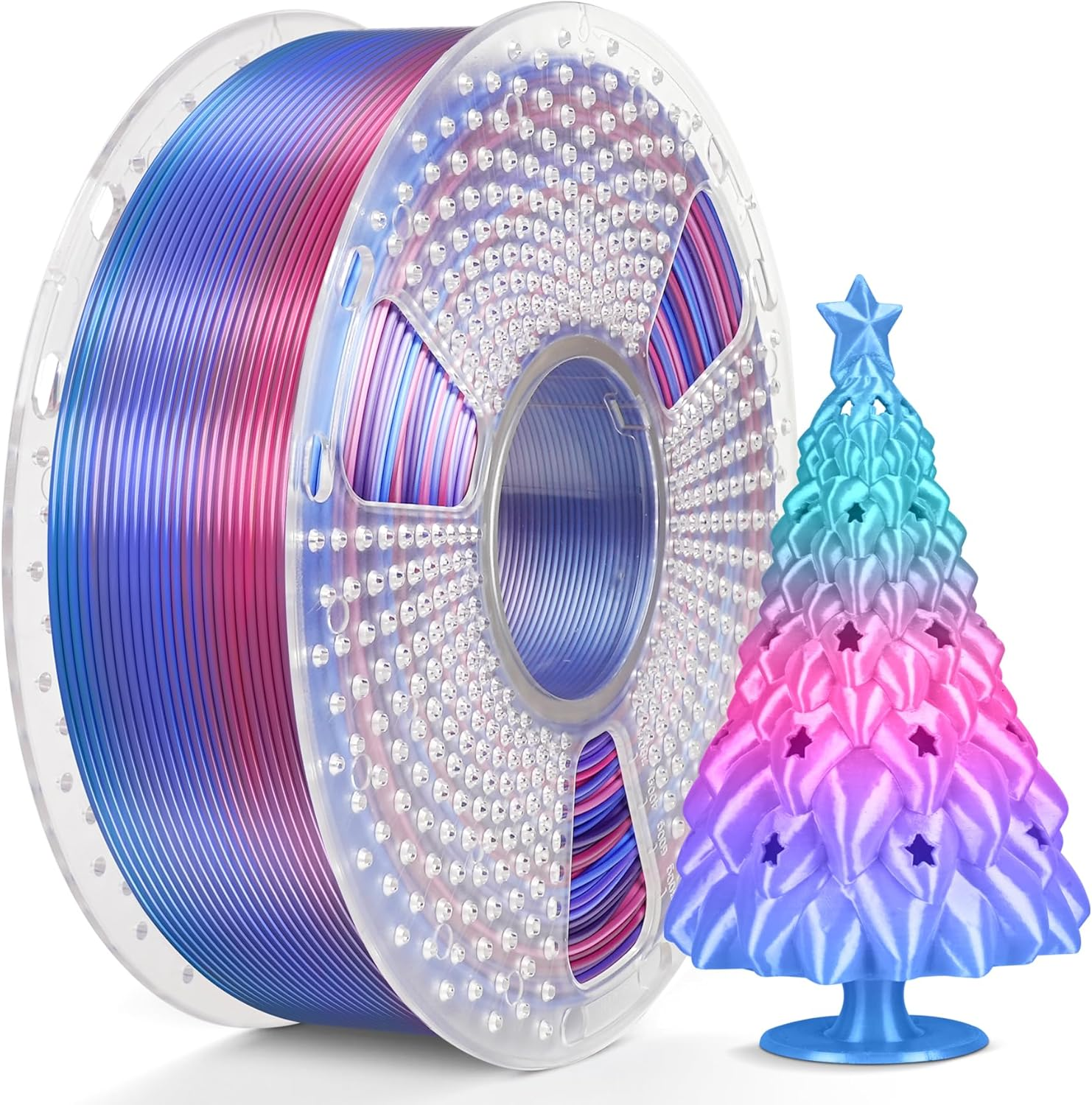 [MOQ: 3KG] PLA, SILK, PETG Rainbow Filament 3D Printer Filament 1KG