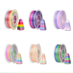 [MOQ: 3KG] PLA, SILK, PETG Rainbow Filament 3D Printer Filament 1KG