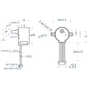 ELEGOO 5 Sets 28BYJ-48 ULN2003 5V Stepper Motor + ULN2003 Driver Board Compatible with Arduino