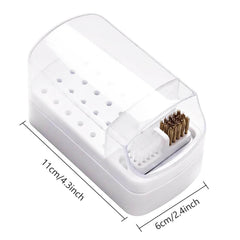 30 Holes Grinding Head Bit Organizer With Cleaning Brush