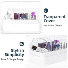 30 Holes Grinding Head Bit Organizer With Cleaning Brush