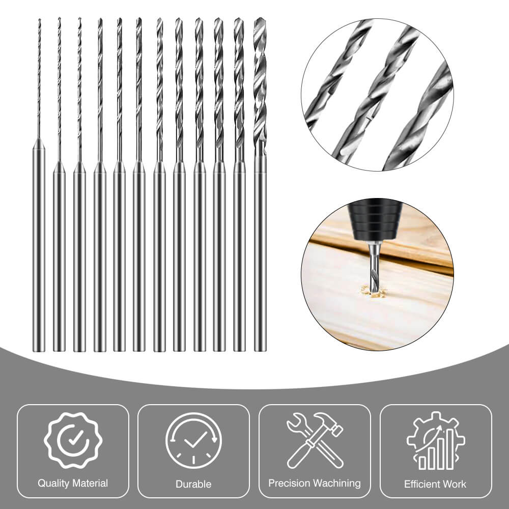 Hanboost Rotary Tool  Drilling Bits 12Pcs  Set  for 2.35mm Shank