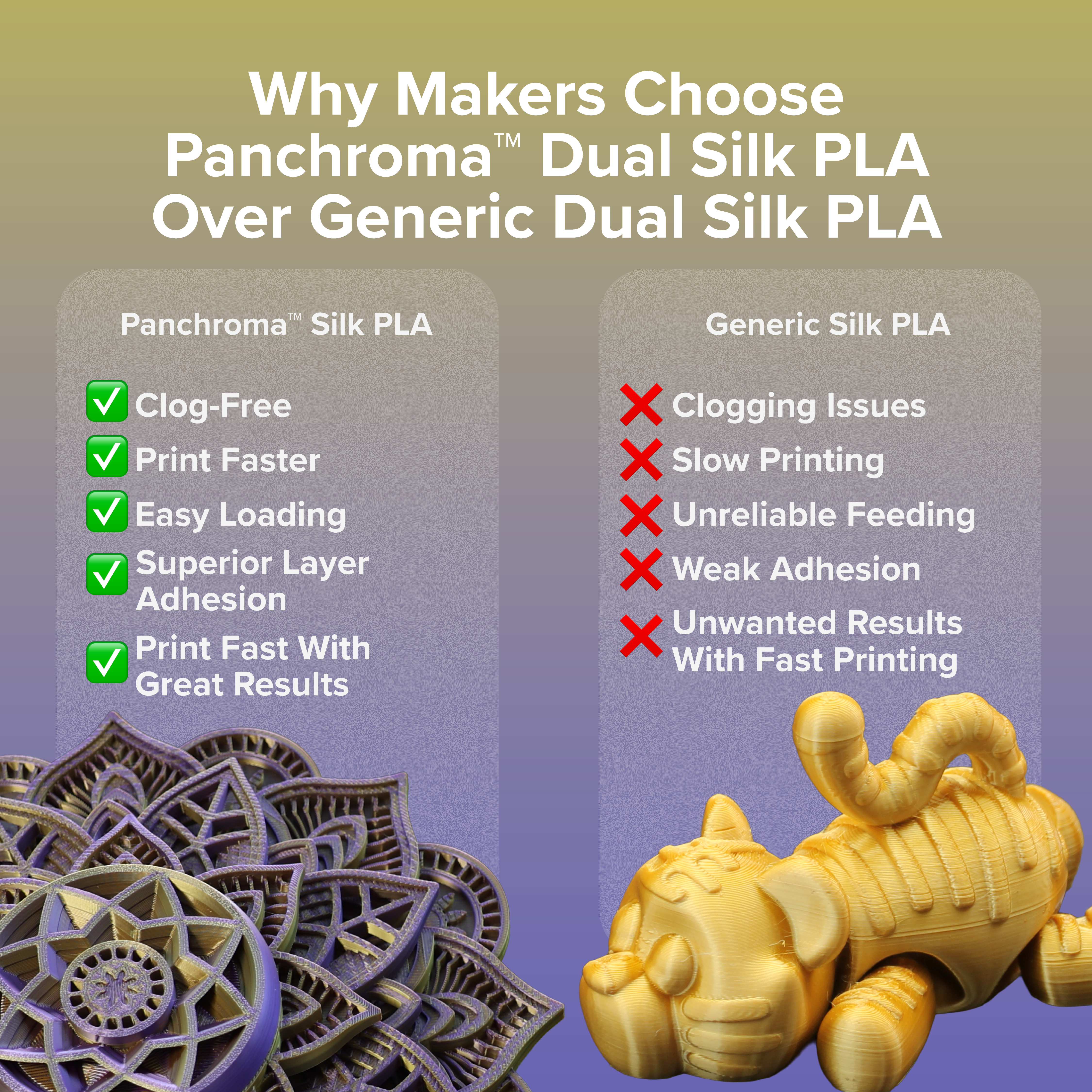 Panchroma™ Dual Silk PLA (Formerly PolyLite™ Dual Silk)