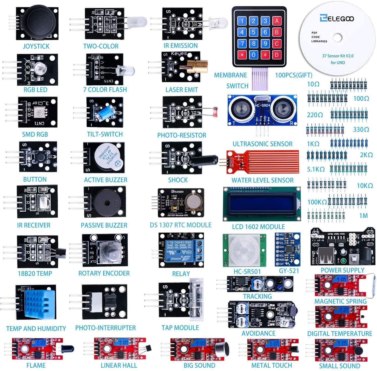 Upgraded 37 in 1 Sensor Modules Kit