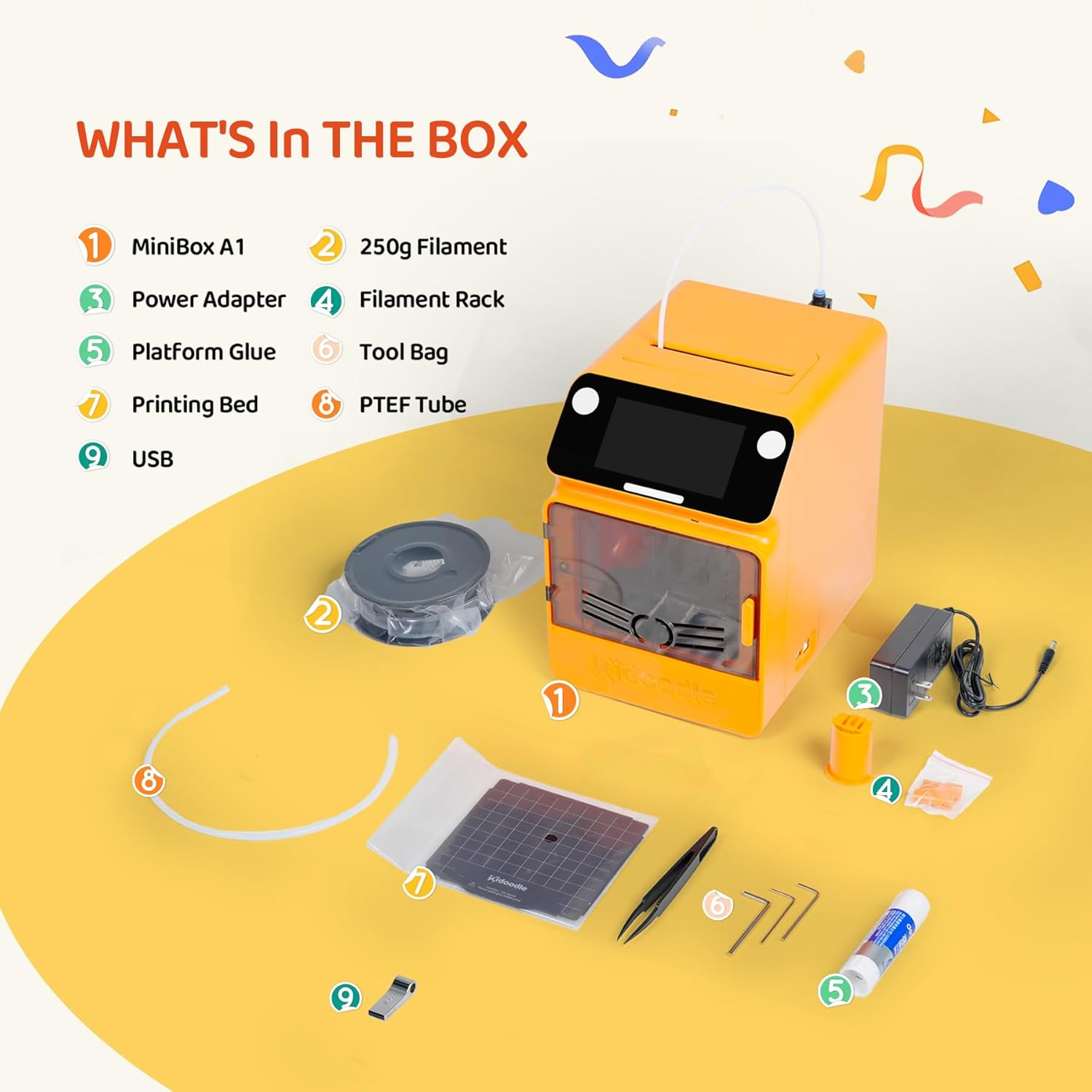 20%OFF Flash Deal | Kidoodle MiniBox A1: 3D Printer for Kids, Unleash Creativity with Kidoodle, 600mm/s High Speed, AutoLiv/Design Safe for Kids/5" Touch Screen, Wi-Fi/App Control, Easy to Install at Home/School