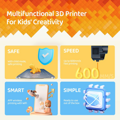 20%OFF Flash Deal | Kidoodle MiniBox A1: 3D Printer for Kids, Unleash Creativity with Kidoodle, 600mm/s High Speed, AutoLiv/Design Safe for Kids/5" Touch Screen, Wi-Fi/App Control, Easy to Install at Home/School