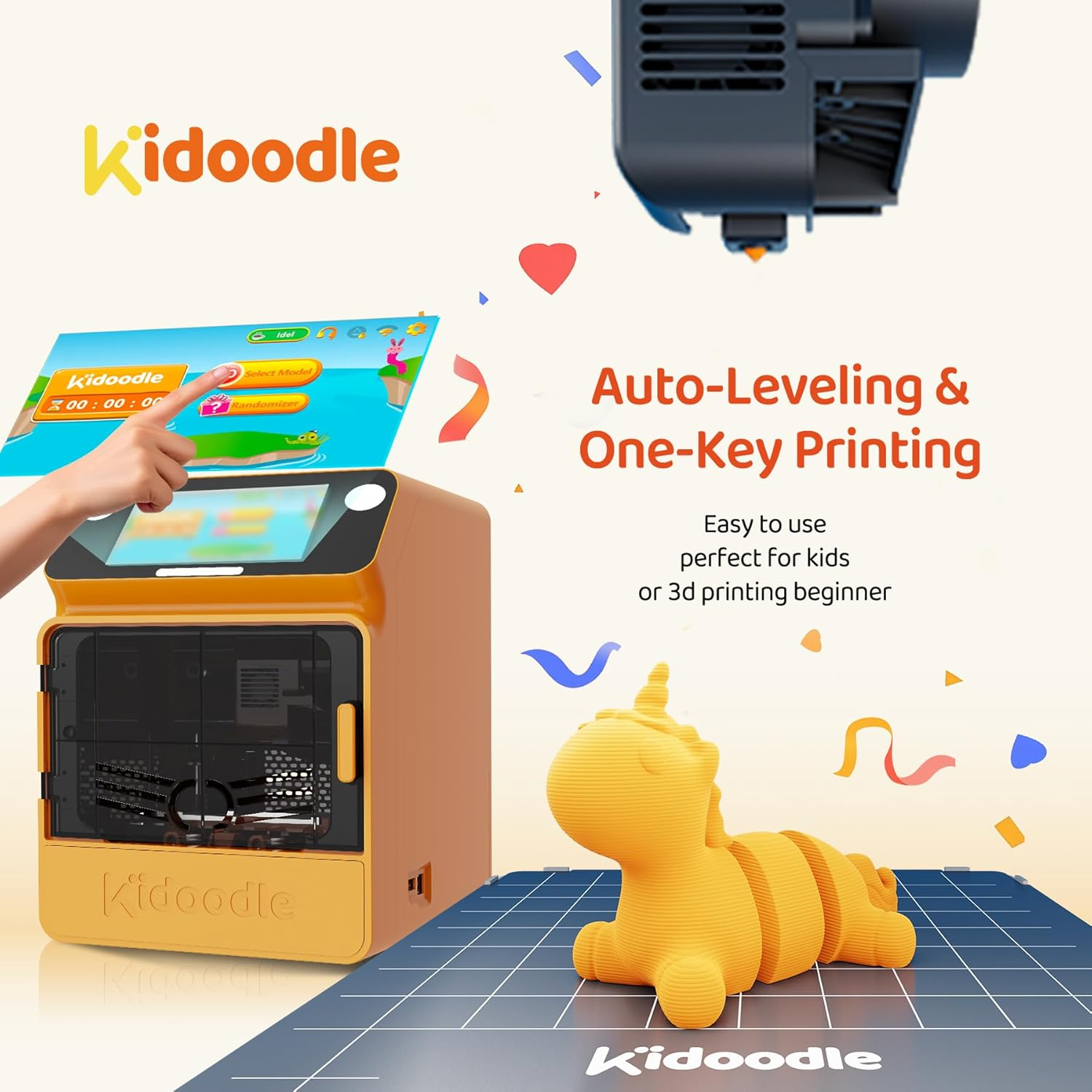 20%OFF Flash Deal | Kidoodle MiniBox A1: 3D Printer for Kids, Unleash Creativity with Kidoodle, 600mm/s High Speed, AutoLiv/Design Safe for Kids/5" Touch Screen, Wi-Fi/App Control, Easy to Install at Home/School