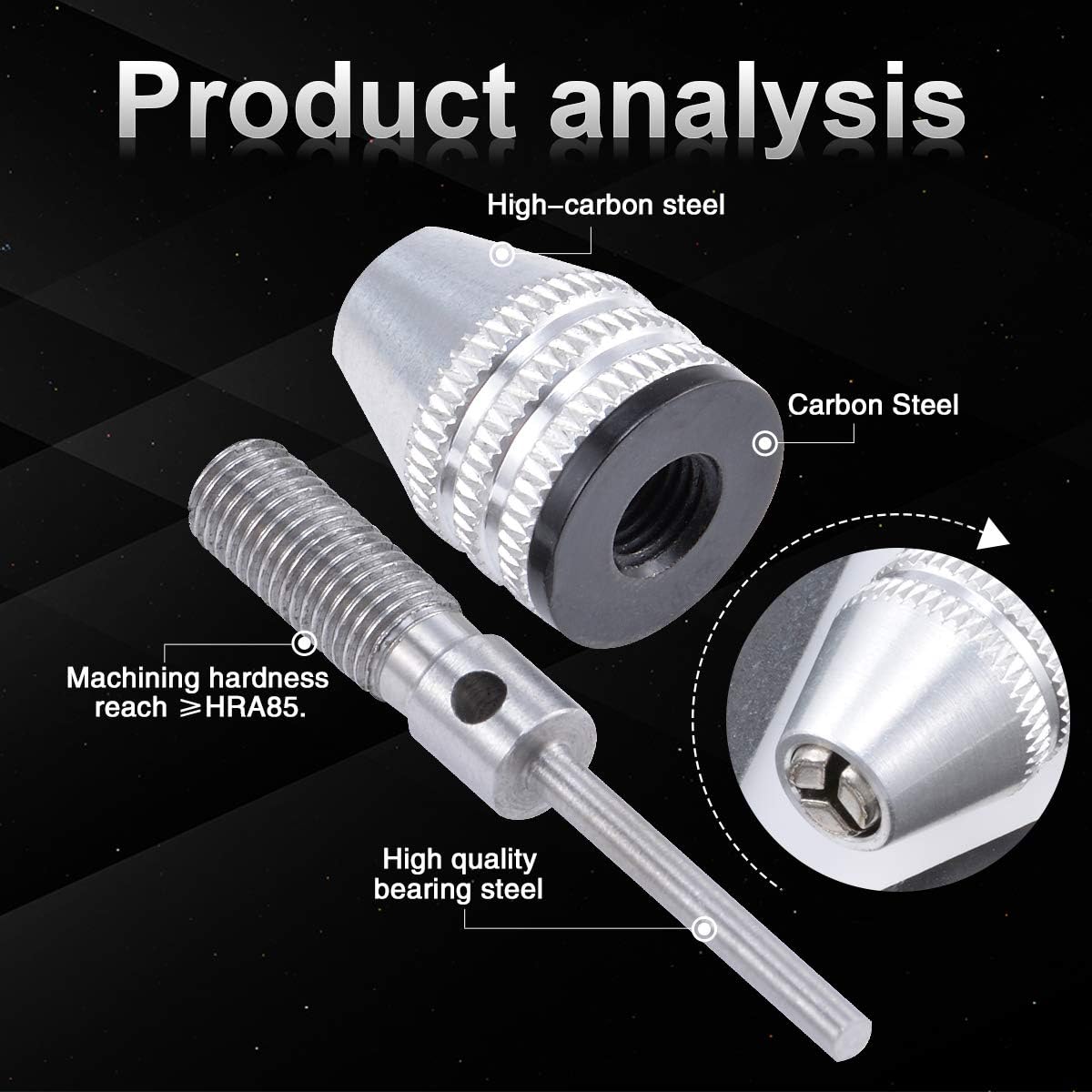 Hanboost 2.35mm Drill Chuck Quick Change Adapter for Rotary Tool