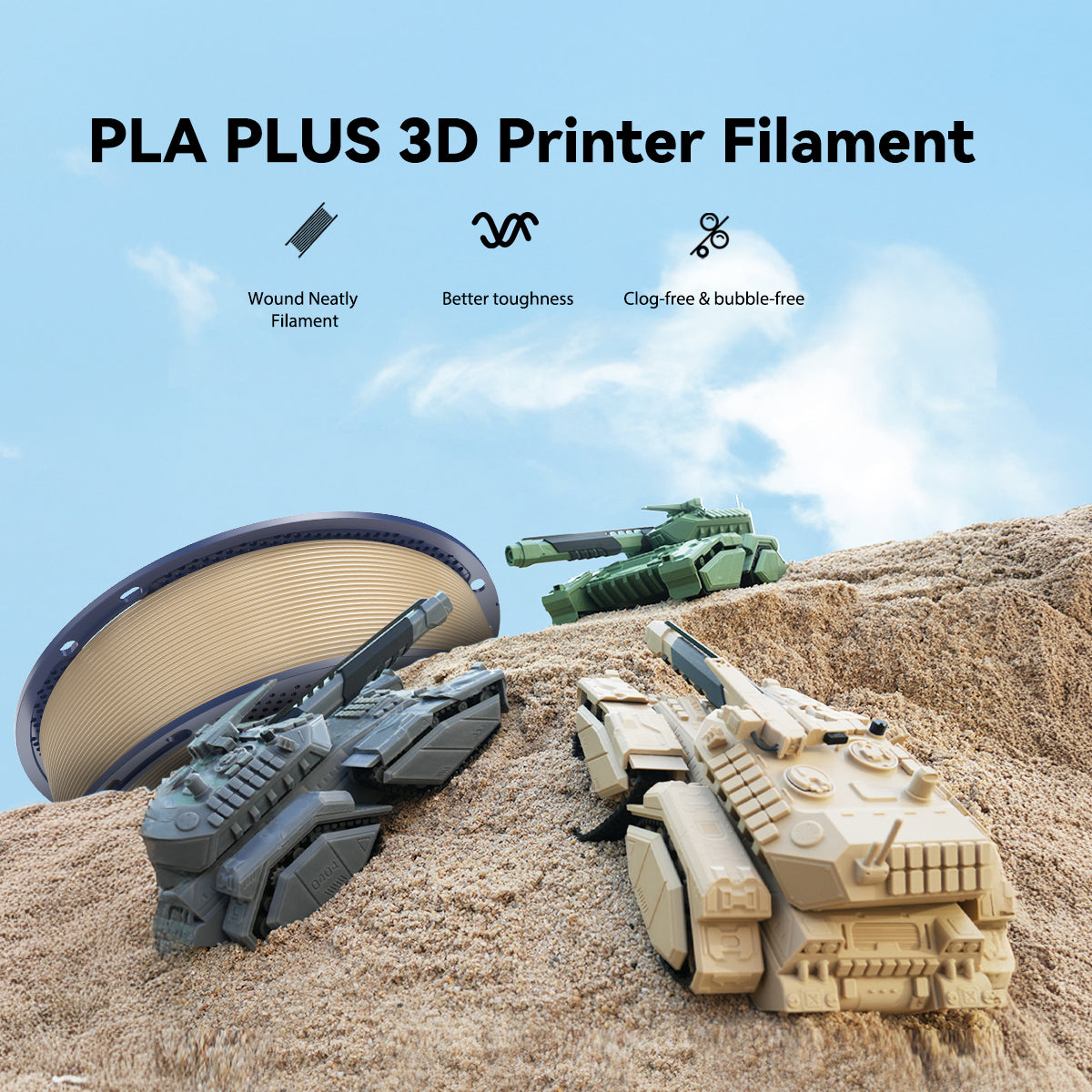 [MOQ: 6KG] PLA+(PLA Plus) 3D Printer Filament 1KG