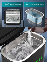 Ultrasonic Cleaner 2.7L with Multi-Speed Options and Time Control